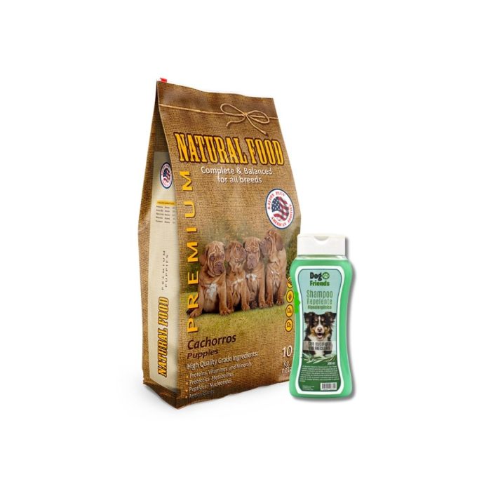 Natural food cachorro 10 kilos + 1 shampoo hipoalergénico