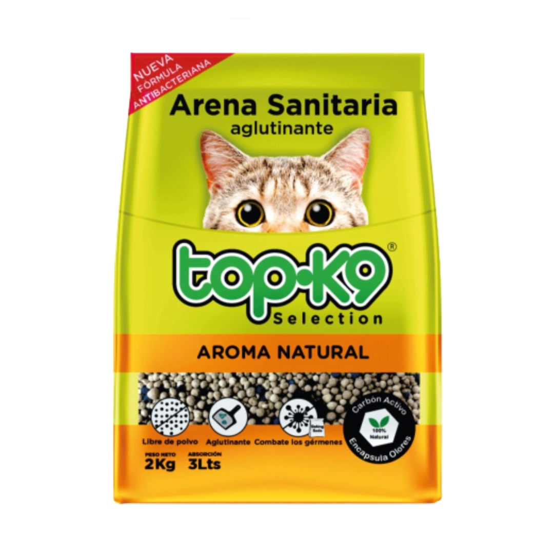 ARENA AGLUTINANTE TOP K9 2Kg x 10 unidades aroma Limón