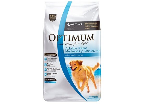 OPTIMUM ADULTO RAZA MEDIANA Y GRANDE 15Kg