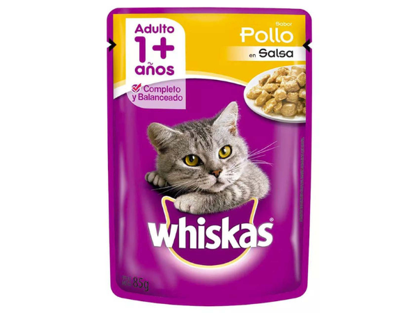 SACHET Whiskas para gatos esterilizados sabor pollo 85gr x20 unidades