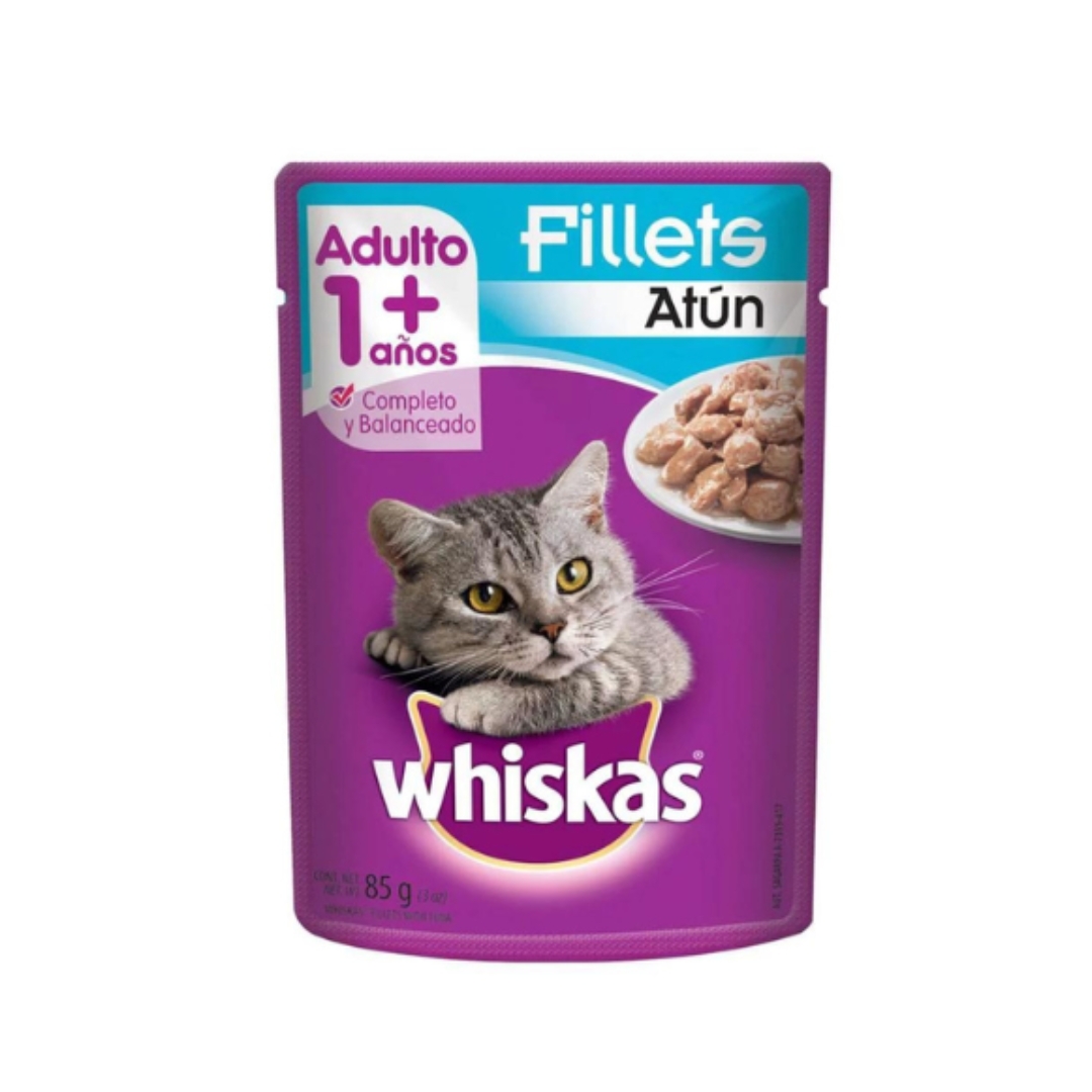 whiskas fillets atun SACHET Whiskas para gatos esterilizados sabor atún 85gr x12 unidades