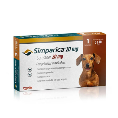 SIMPARICA PERROS 5 A 10Kg 1 COMPRIMIDO