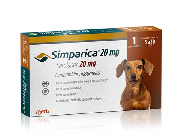 SIMPARICA PERROS 5 A 10Kg 1 COMPRIMIDO