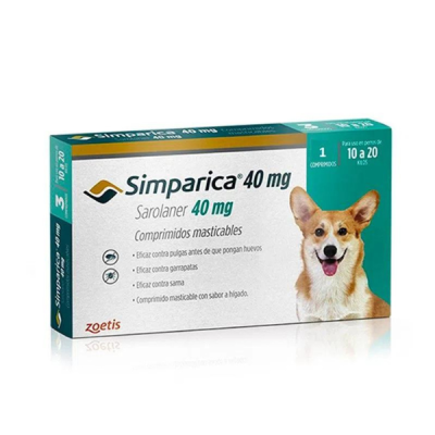 SIMPARICA PERRO 10 A 20Kg 1 COMPRIMIDO