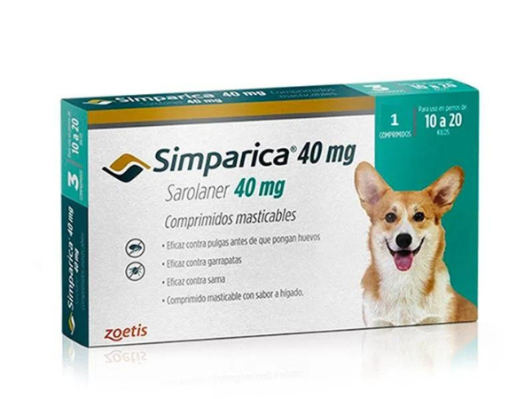 SIMPARICA PERRO 10 A 20Kg 1 COMPRIMIDO