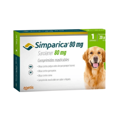 SIMPARICA PERRO 20 A 40kg de 1 COMPRIMIDO