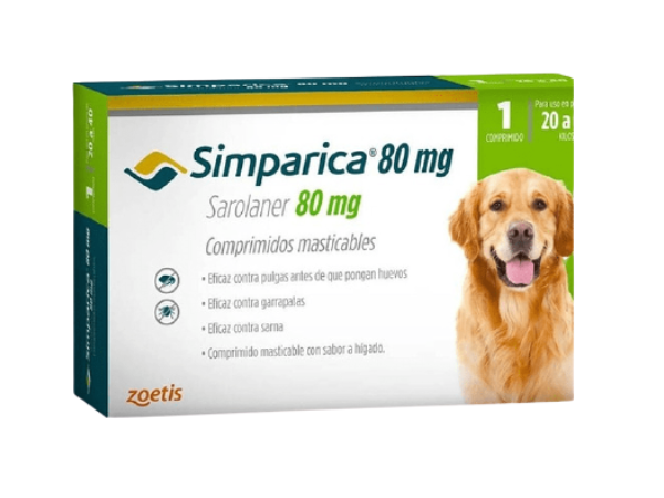 SIMPARICA PERRO 20 A 40kg de 1 COMPRIMIDO