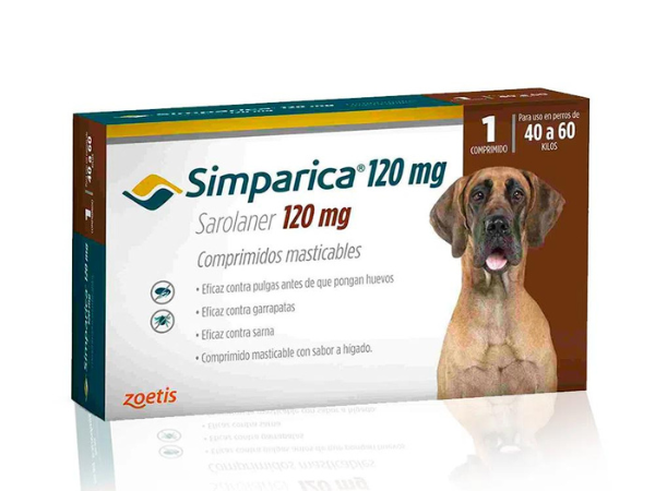 SIMPARICA PERRO 40 A 60Kg 1 COMPRIMIDO