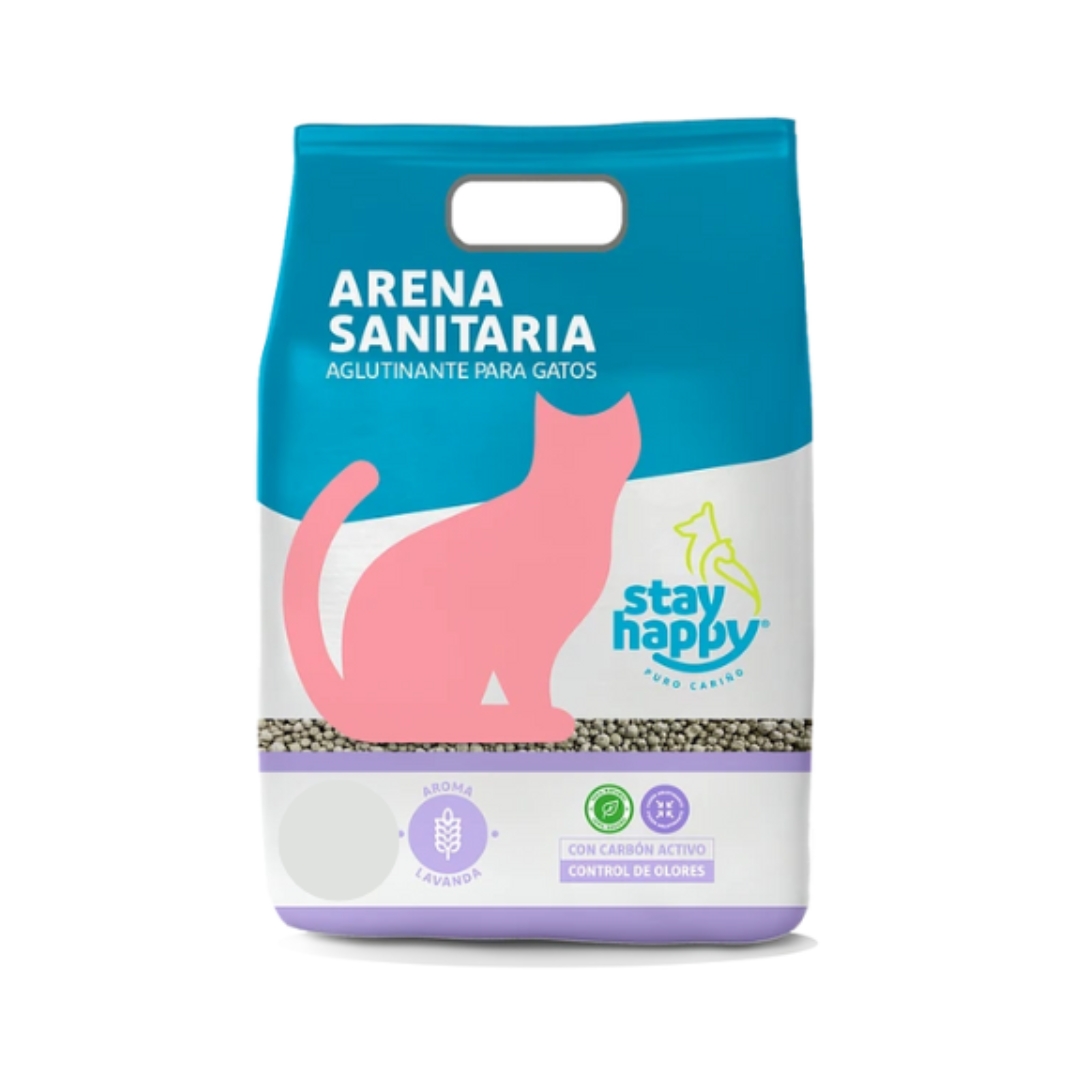 ARENA STAY HAPPY ECOLÓGICA AROMA LAVANDA 2kg x10und