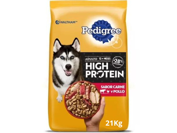 PEDIGREE HIGH PROTEIN alimento para perros 21 Kg