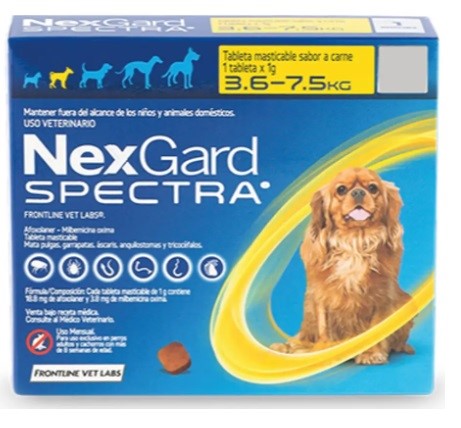 Nexgard Spectra 3 comprimidos 3.5 a 7.5k