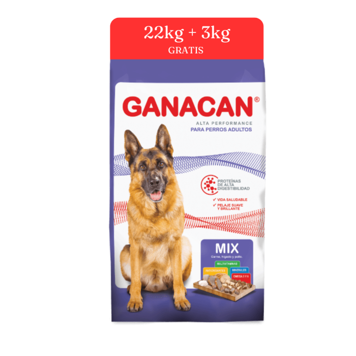 GANACAN  ADULTO MIX 22Kg (+3Kg GRATIS)