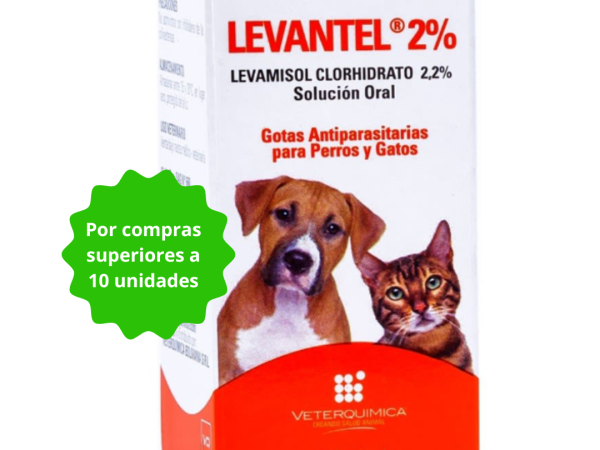 LEVANTEL 2% GOTAS ANTIPARASITARIAS PARA PERROS Y GATOS x10 unidades