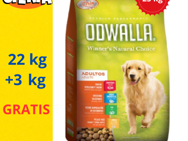 ODWALLA alimento para perro adulto 25kg (22kg + 3kg GRATIS)