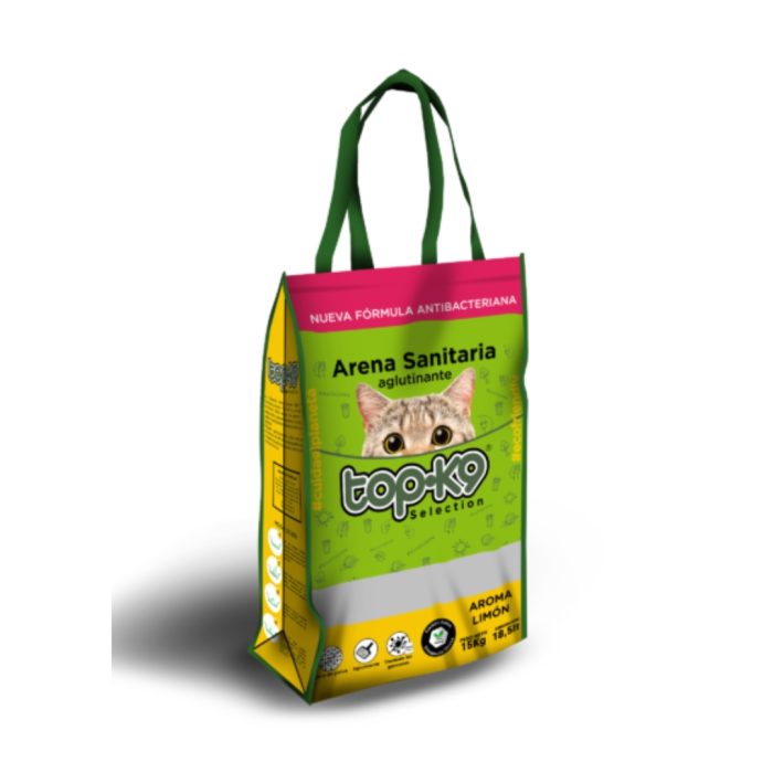 Arena Aglutinante TOP K9 Edición especial en Bolsa Reutilizable - Aroma Limón 15KG