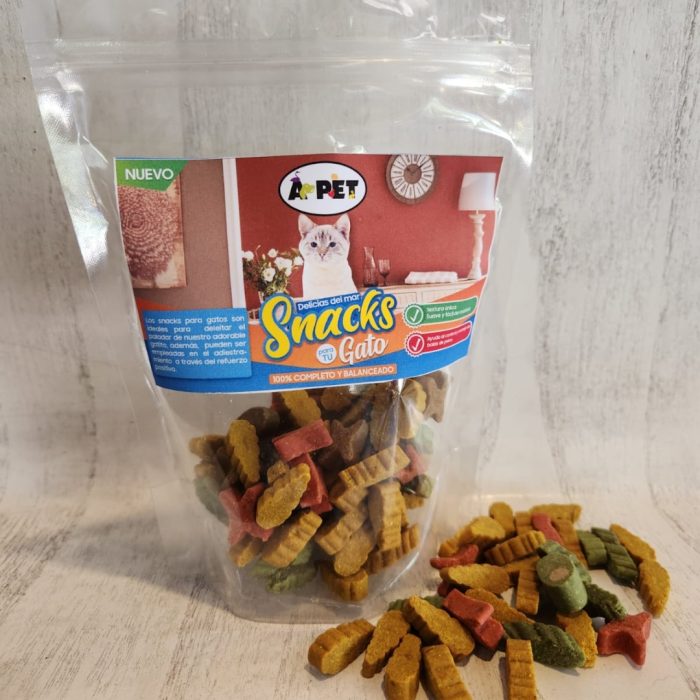 Snack delicias para gatos marca APET 500gr x2 unidades