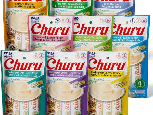 Churu snack para gatos – 4 paquetes (16 unidades) diferentes sabores