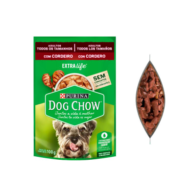 SACHET Dogchow para cachorros sabor cordero 85gr x15 unidades