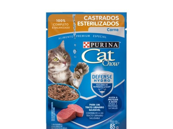 SACHET Catchow para gatos esterilizados sabor carne  85gr x15 unidades