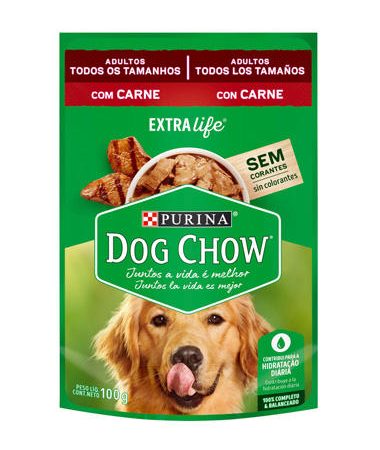 SACHET Dogchow para perros adultos sabor carne 85gr x15 unidades