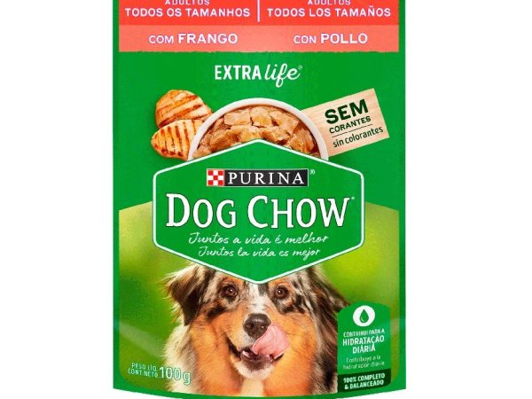 SACHET Dogchow para perros adultos sabor pollo 85gr x15 unidades