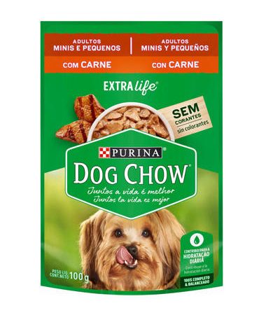 SACHET Dogchow para perros razas pequeñas sabor carne  x15 unidades