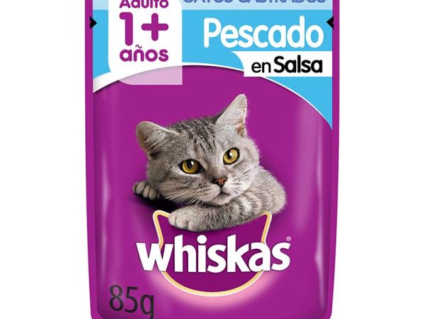 SACHET Whiskas para gatos esterilizados sabor pescado 85gr x20 unidades