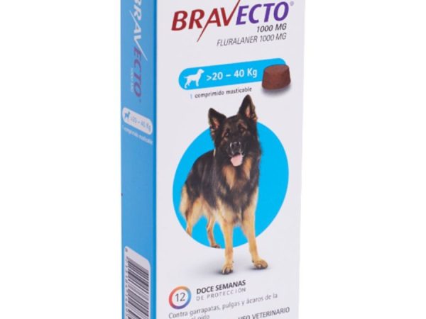 Bravecto en pastillas masticables para perros de 20 a 40kg