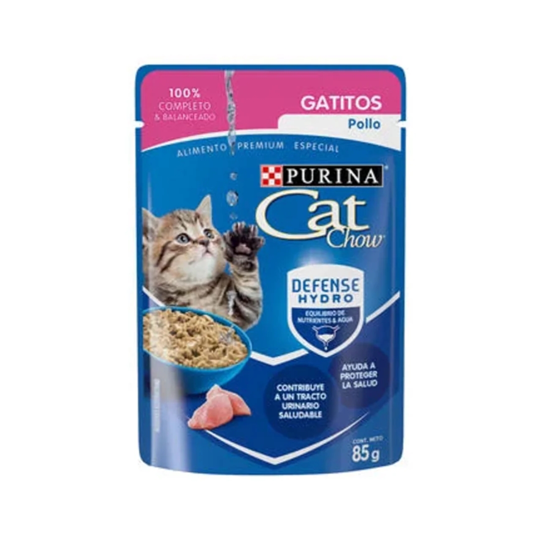 cat chow gatitos pollo SACHET Catchow para gatitos sabor pollo 85gr x15 unidades