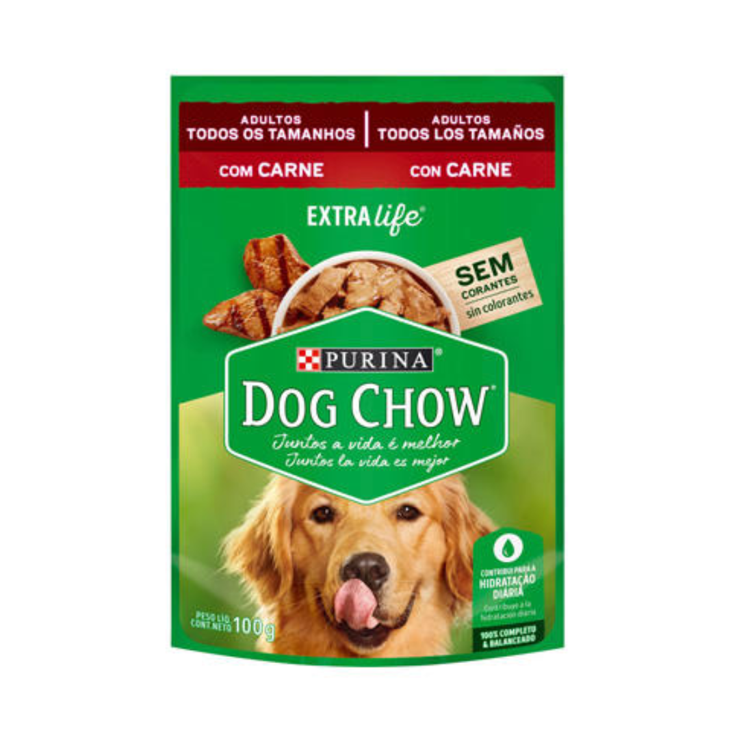 dog chow carne (1) SACHET Dogchow para perros adultos sabor carne 85gr x15 unidades