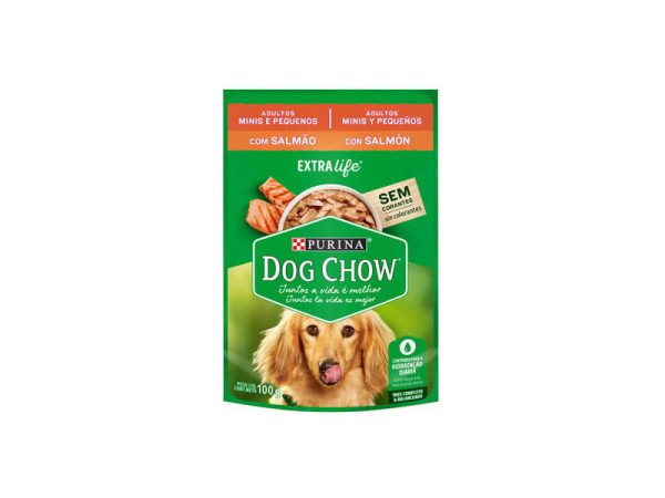 SACHET Dogchow para perros razas pequeñas sabor salmón  x15 unidades