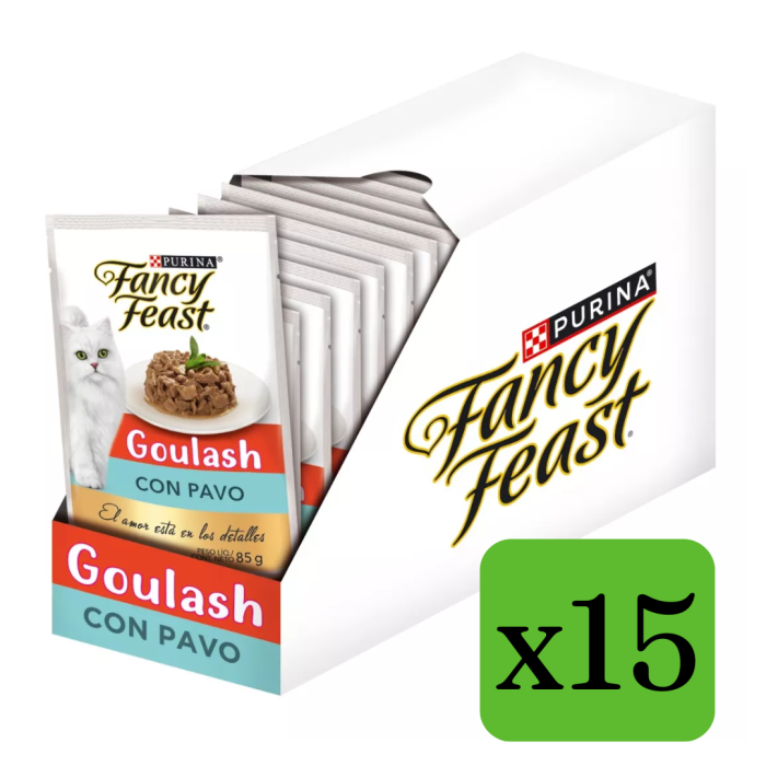 Sachet Fancy Feast Pouch para gatos sabor Goulash pavo 85grs x15und