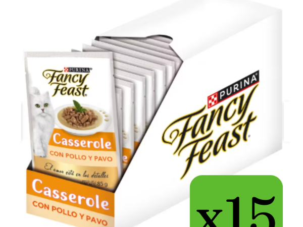 Sachet Fancy Feast Pouch para gatos sabor Casserole Pollo y Pavo 85grs x15und