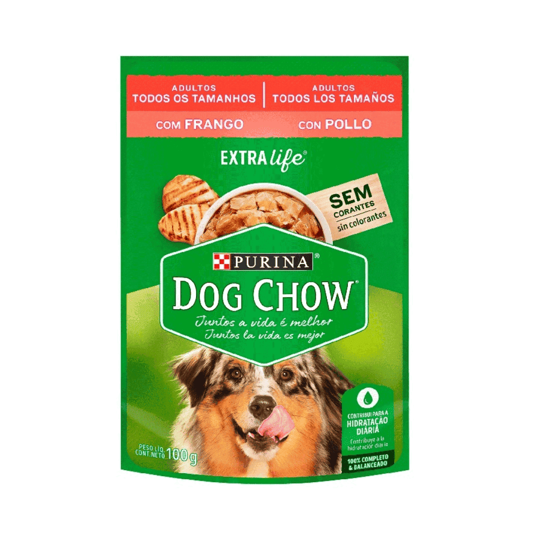 sachet dog chow adultos todos los tamaños con pollo (1) (1) (1) SACHET Dogchow para perros adultos sabor pollo 85gr x15 unidades