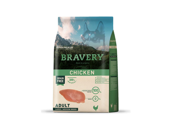 BRAVERY CHICKEN ADULTO LARGE/MEDIUM BREED (PERRO) 4kg