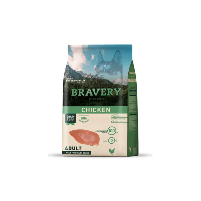 BRAVERY CHICKEN ADULTO LARGE/MEDIUM BREED (PERRO) 4kg
