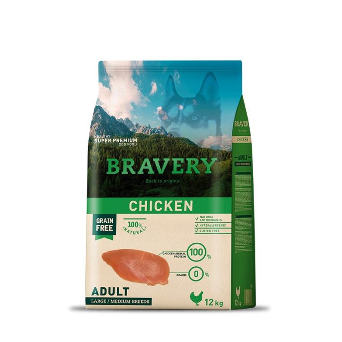 BRAVERY CHICKEN ADULTO LARGE/MEDIUM BREED (PERRO) 12kg