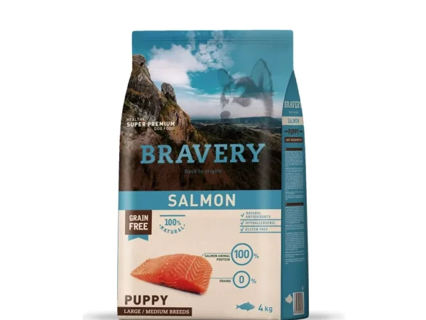 BRAVERY SALMON PUPPY LARGE/MEDIUM BREED (PERRO) 4kg