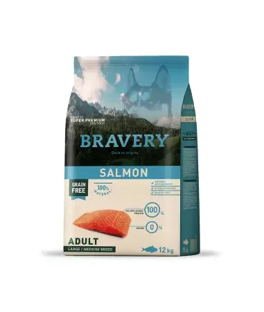 BRAVERY SALMON ADULTO LARGE/MEDIUM BREED (PERRO) 12kg