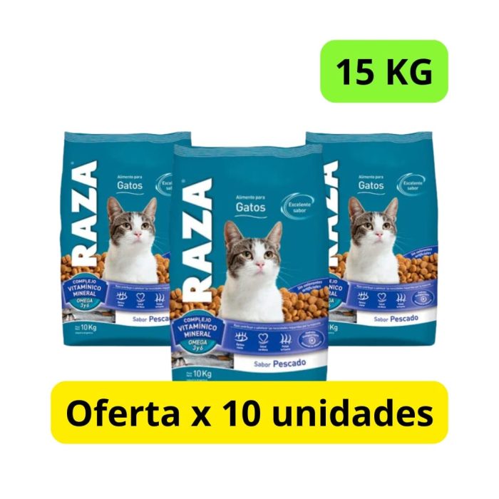 RAZA GATO 15Kg X 10 UNIDADES