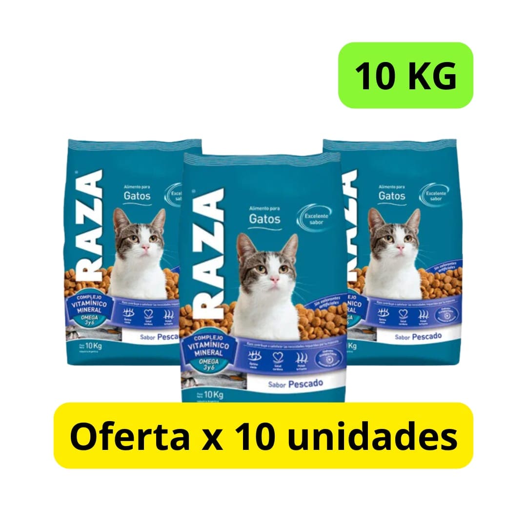 RAZA GATO 10Kg X 10 UNIDADES