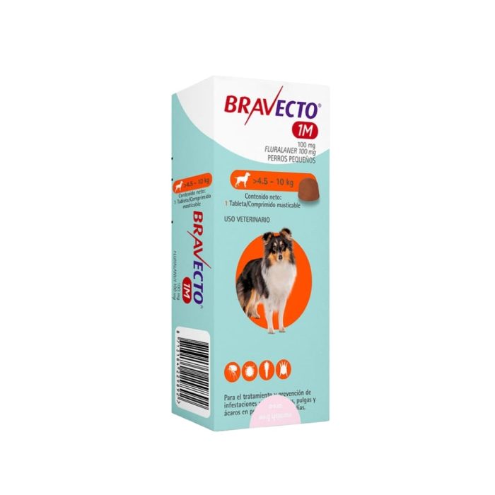bravecto de 4.5 a 10 kilos proteccion un mes (1) Bravecto protección 1 mes pastillas masticables para perros de 4,5 a 10kg