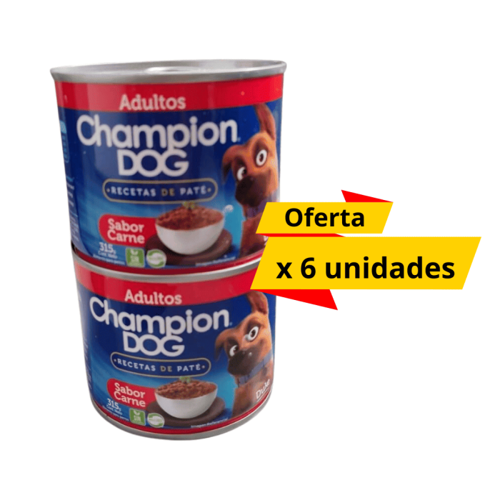 Lata Champion Dog Sabor carne 315 gr x 6 unidades