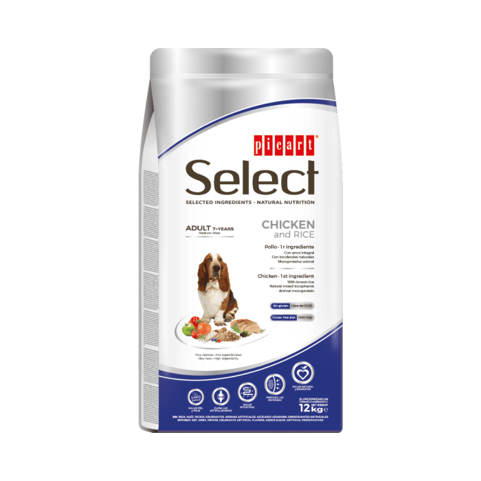 Select perro senior Chiken y Arroz 12 kilos