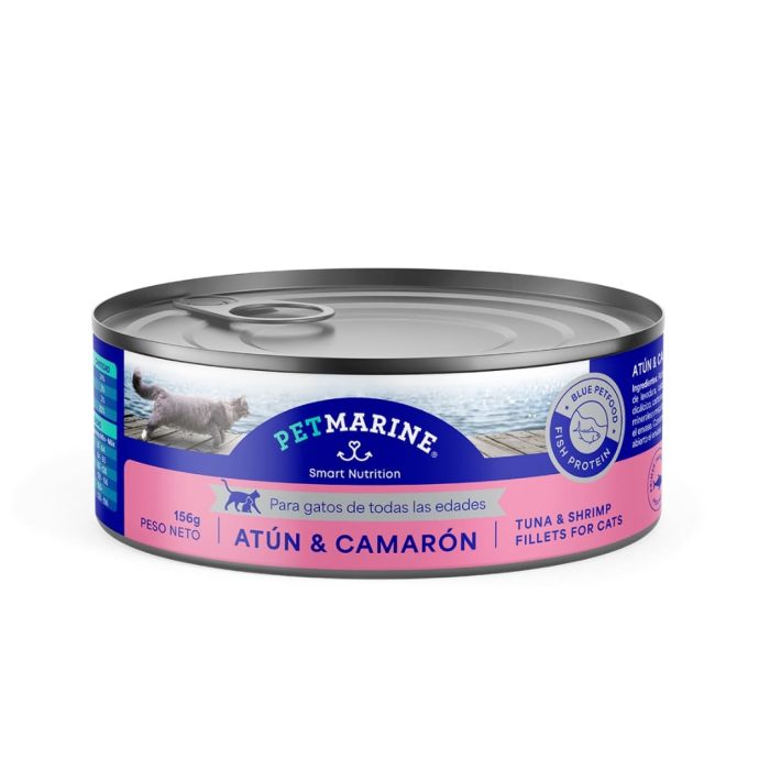 Lata Gato PetMarin Atún Camaron 156 gramos x 6 unidades