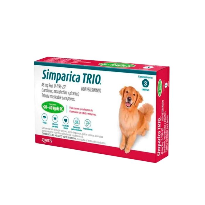 Simparica Trio 20,1 a 40 kilos 3 comprimidos