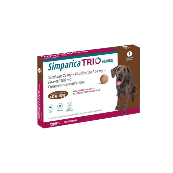simparica trio 40 a 60 kilos un comprimido Simparica Trio 40,1 a 60 kilos 1 comprimido
