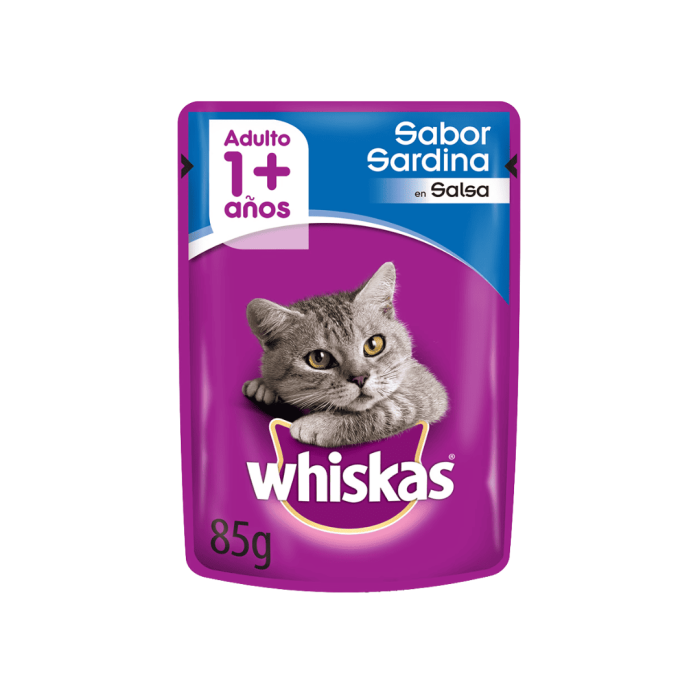 SACHET Whiskas para gatos esterilizados sabor sardina 85gr x 12 unidades