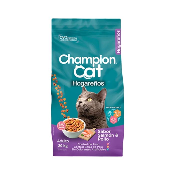 CHAMPION CAT HOGAREÑOS SALMON Y POLLO 20 Kg