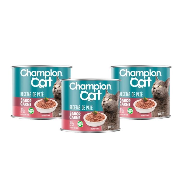 Lata champion cat sabor carne 315 gr x 10 Unidades